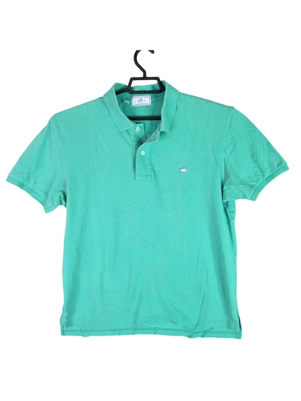 Mens Southern Tides Teal Polo Shirt Short Sleeve Cotton Blend Stretch Size M